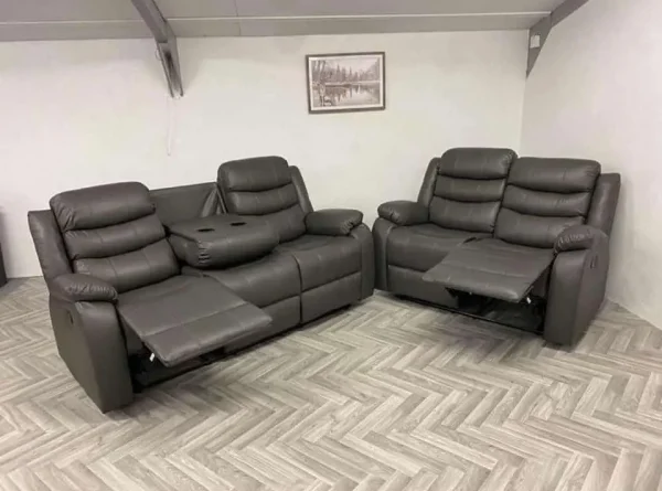 Martin's 3+2 New Marino Grey Leather Sofa Range - Image 6