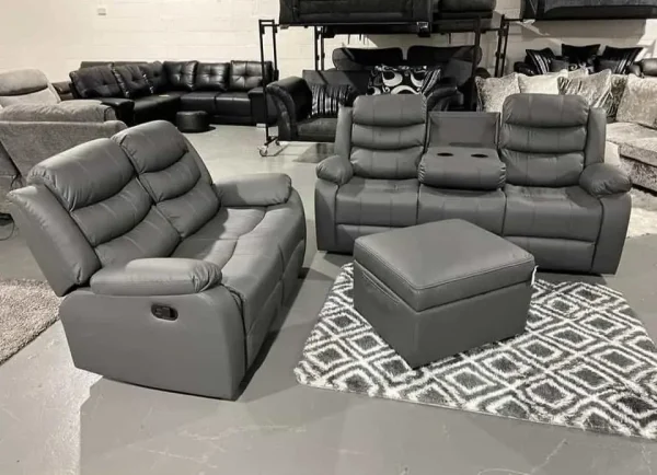 Martin's 3+2 New Marino Grey Leather Sofa Range